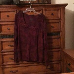 Women’s XL Burgundy Long Sleeve Top The west collection by vintage America